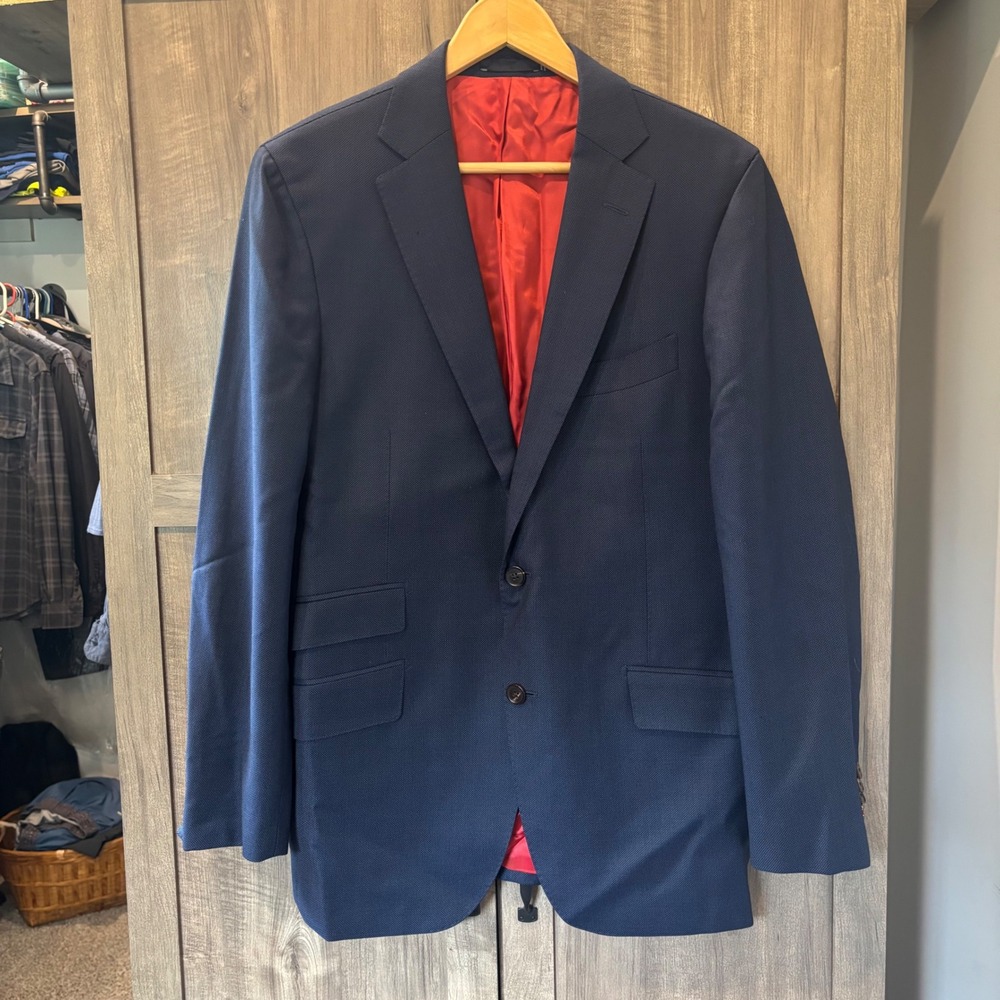 Suitsupply Sienna Navy Blue Wool Blazer Vitale Barberis Canonico 40R P3485LI